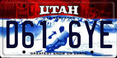 UT license plate D616YE