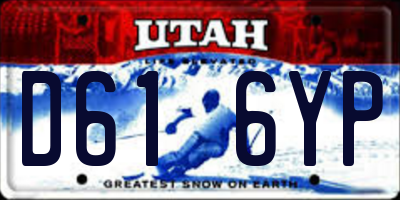 UT license plate D616YP