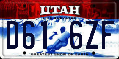 UT license plate D616ZF
