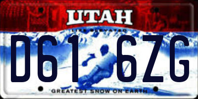 UT license plate D616ZG