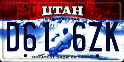 UT license plate D616ZK