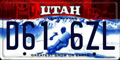 UT license plate D616ZL