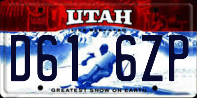 UT license plate D616ZP