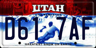 UT license plate D617AF