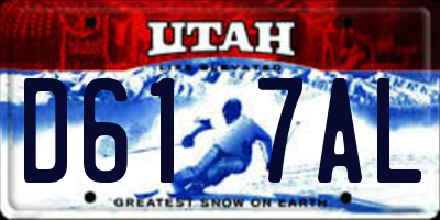 UT license plate D617AL