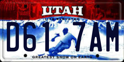 UT license plate D617AM