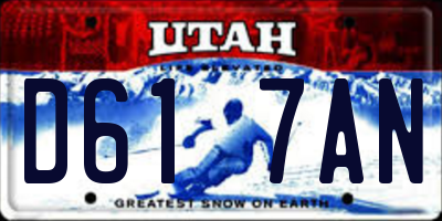 UT license plate D617AN