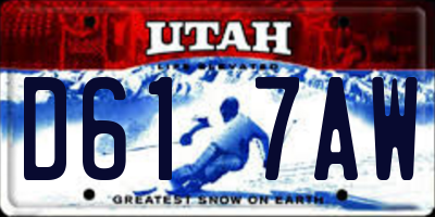 UT license plate D617AW