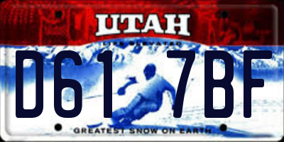 UT license plate D617BF