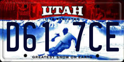 UT license plate D617CE