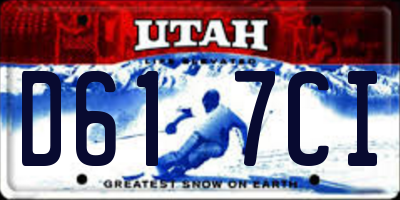 UT license plate D617CI