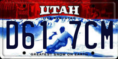 UT license plate D617CM