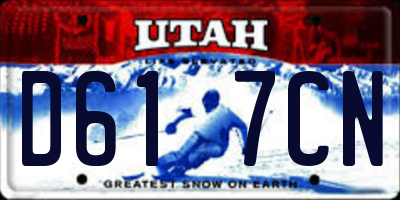UT license plate D617CN