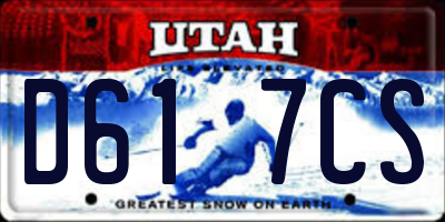 UT license plate D617CS