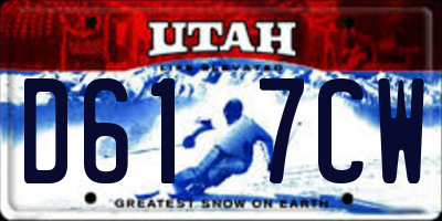 UT license plate D617CW