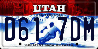 UT license plate D617DM