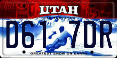 UT license plate D617DR