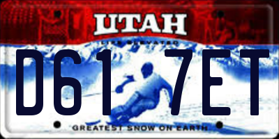 UT license plate D617ET
