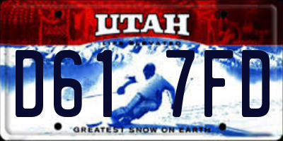 UT license plate D617FD