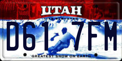 UT license plate D617FM