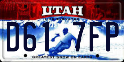 UT license plate D617FP