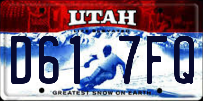 UT license plate D617FQ