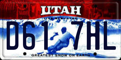 UT license plate D617HL