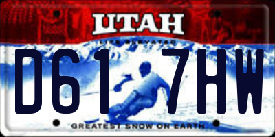UT license plate D617HW
