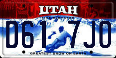 UT license plate D617JO