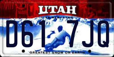 UT license plate D617JQ