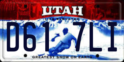 UT license plate D617LI