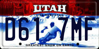 UT license plate D617MF