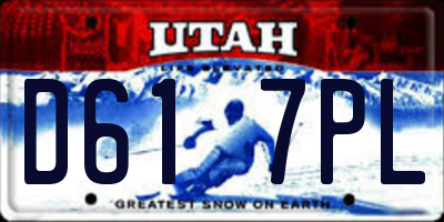 UT license plate D617PL
