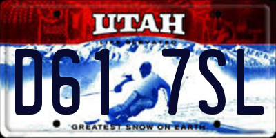 UT license plate D617SL