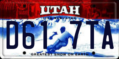UT license plate D617TA