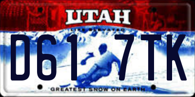 UT license plate D617TK