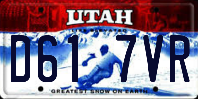 UT license plate D617VR