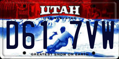 UT license plate D617VW