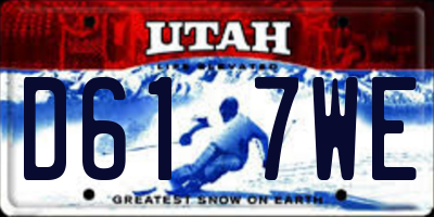 UT license plate D617WE