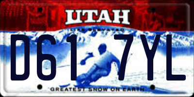 UT license plate D617YL