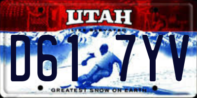 UT license plate D617YV