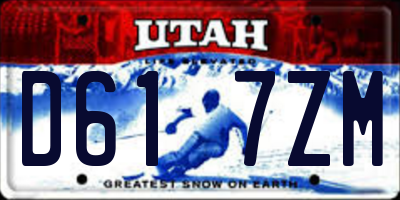 UT license plate D617ZM