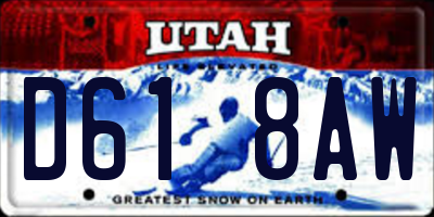 UT license plate D618AW