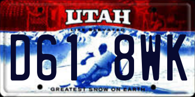 UT license plate D618WK