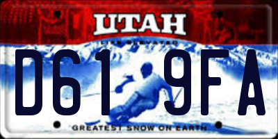 UT license plate D619FA
