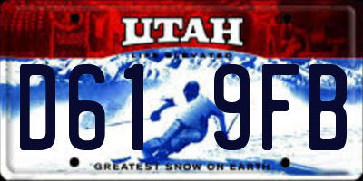 UT license plate D619FB