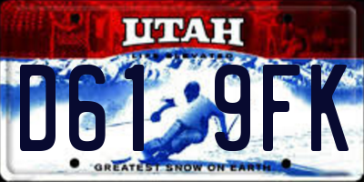 UT license plate D619FK