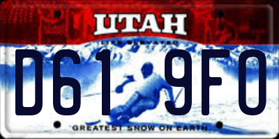 UT license plate D619FO
