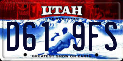 UT license plate D619FS