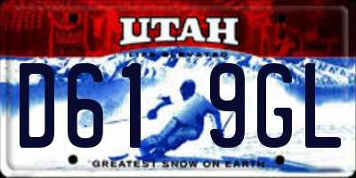 UT license plate D619GL